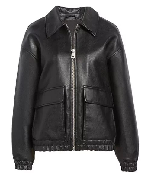 Black Aviator A-2 Bomber Jacket for Women