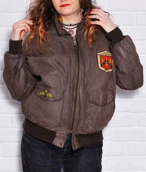 Brown A-2 Aviator Bomber Jacket