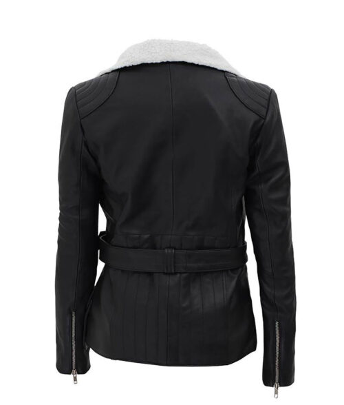 Women's Classic Black Leather Jacket