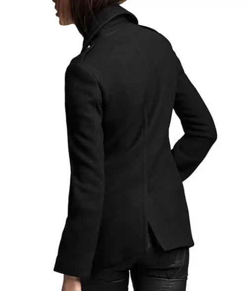 Classic Black Peacoat for Women