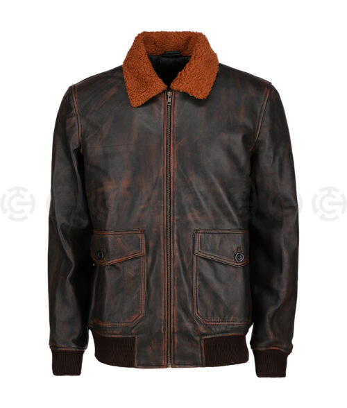 Navy flight Leather Jacket