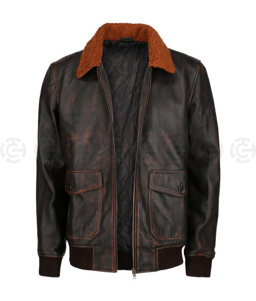 Navy flight Leather Jacket