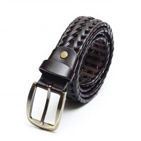 Premium brown Braided Leather Belt